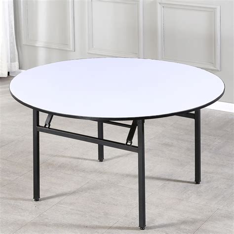 Foldable Round Tables Top Steel Folding Table For Wedding Banquet