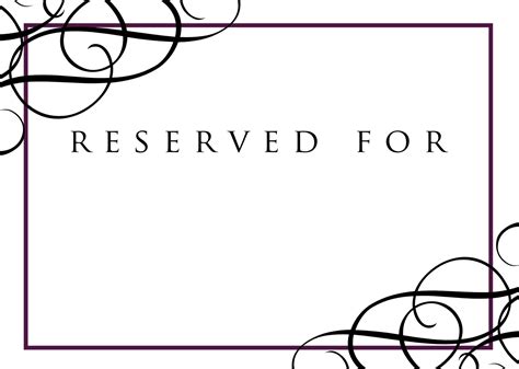 Printable Reserved Table Signs