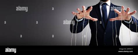 Marionette Puppet Master Hands Manipulation And Social Control Stock