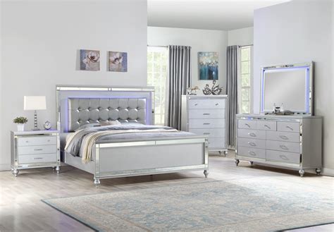 4 Piece Furniture Set for Bedroom, Modern Bedroom Sets with Full Size ...