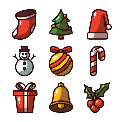 Christmas Icon Set Design Element 3524313 Vector Art At Vecteezy