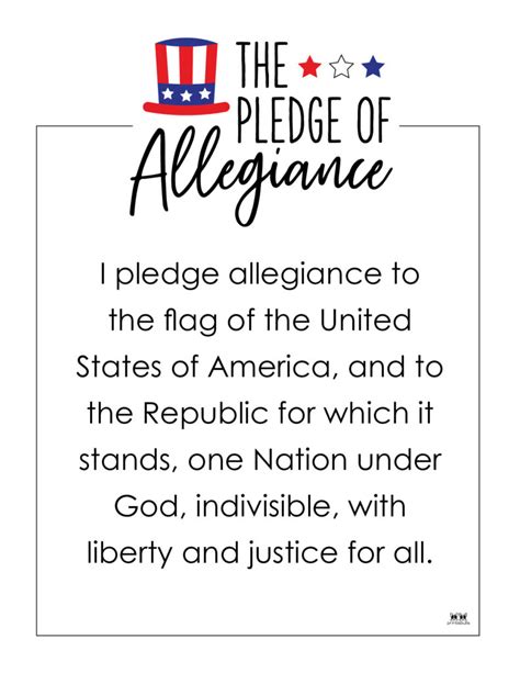 Pledge Of Allegiance Printable