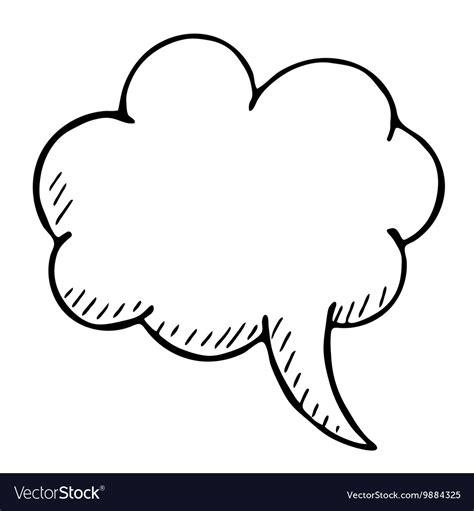 Doodle Isolated Speech Bubble On White Royalty Free Vector