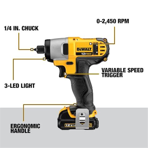 DEWALT 12-volt Max Cordless Impact Driver (2-Batteries, Charger and ...