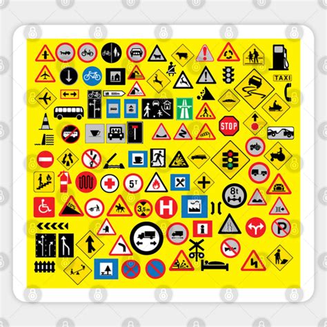 European Road Signs - Road Signs - Sticker | TeePublic