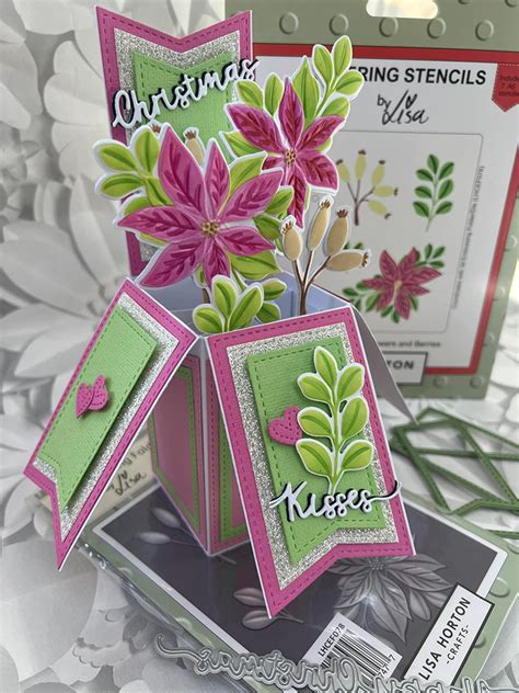 Lisa Horton Crafts Christmas Layering Stencils Flowers And Berries