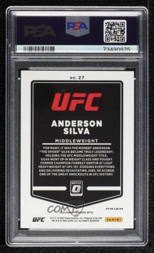 Panini Donruss Optic Ufc Blue Velocity Prizm Anderson Silva