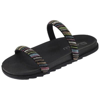 Sand Lia Slide Feminina Strass Brilho Papete Multicolorida Preto