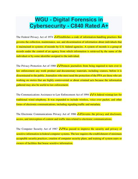 WGU Digital Forensics In Cybersecurity C840 Rated A Browsegrades