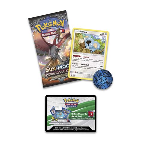 Pokémon Tcg Sun And Moon Burning Shadows Booster Pack Coin And Komala