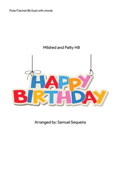 Happy Birthday Flute Clarinet Bb Duet Arr Samuel Sequeira Sheet