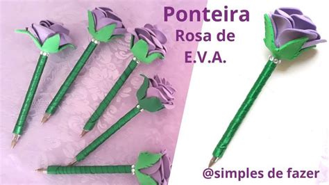 Ponteira para Canetas lápis Rosa de E V A Simples de fazer