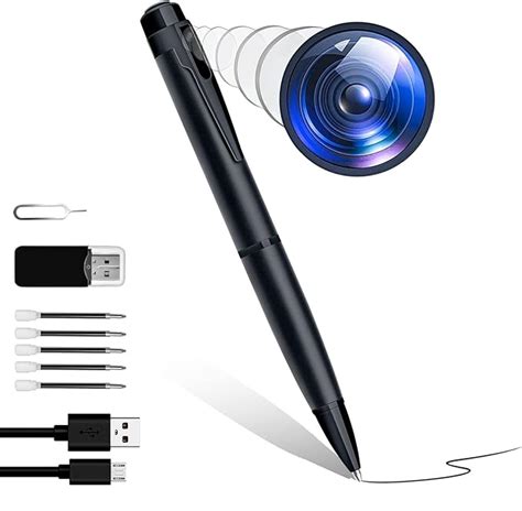 Dvdresged Stylo Caméra 64 Go Mini Caméra Espion Stylo 1080P avec