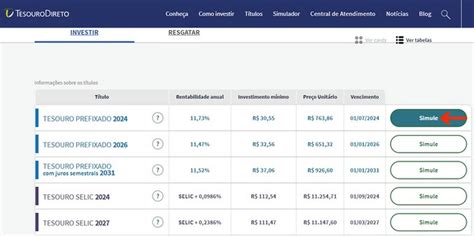 Simulador de Tesouro Direto como escolher o melhor título para investir