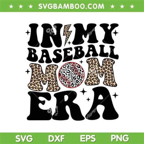 In My Baseball Mom Era Leopard Svg Png