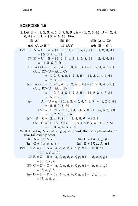 Ncert Solutions For Class 11 Maths Chapter 1 Exercise 1 5 Mathongo