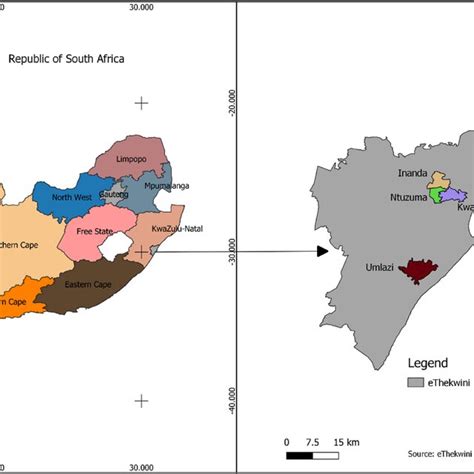 The Map Of Ethekwini Showing The Study Areas Source Authors