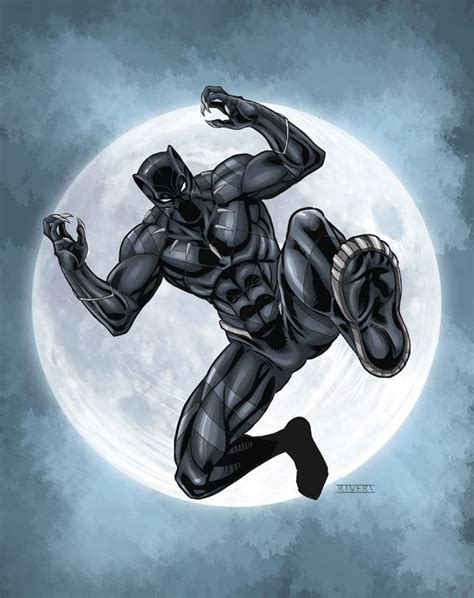 Drawing I Did Two Years Ago Of Black Panther Pleased With How The Moon