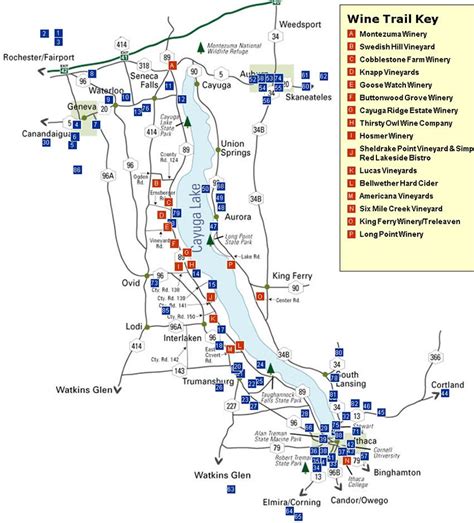 Cayuga Lake Wine Trail Map