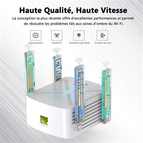 Répéteur Wifi 6 Puissant Ax1800 Mbps Amplificateur Wifi Puissant Avec