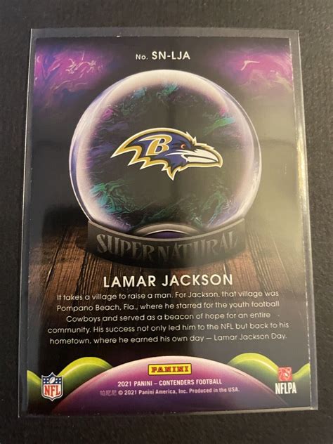 2021 Panini Contenders Supernatural SN LJA Lamar Jackson EBay