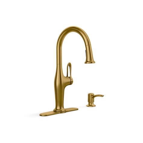 KOHLER Hamelin Pull-down 1-Handle Kitchen Sink Faucet in Gold | The ...