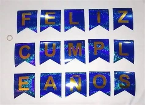 Banderin Feliz Cumplea Os Holografico Fiestas Letrero En Venta En