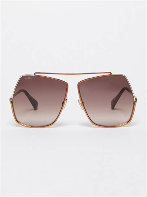 Oversized Metallic Sunglasses Brown Mmelsa Max Mara