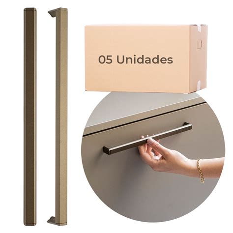 Kit 5 Puxadores De Aluminio Round Para Armario 256 Mm Shopee Brasil