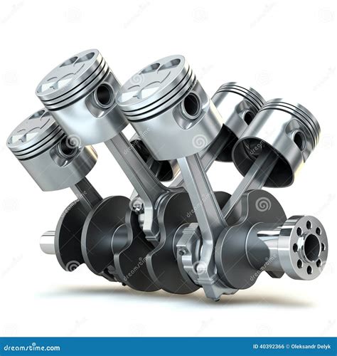 V Engine Pistons D Image Stock Illustration Illustration