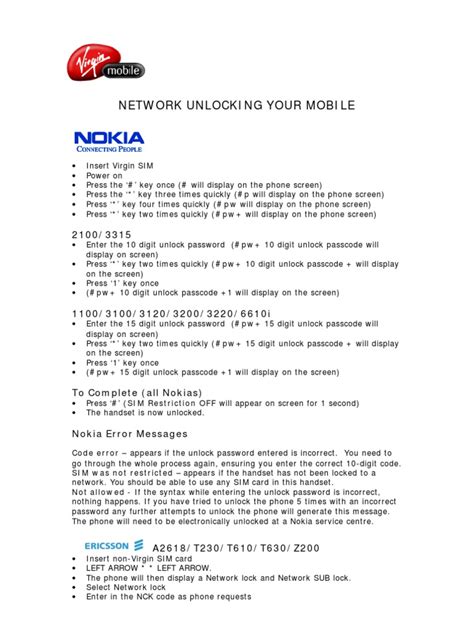 Network Unlock Guide | PDF | Access Control | Mobile Computers