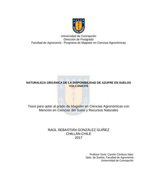 Pdf Tesis Para Optar Al Grado De Magister En Ciencias Dokumen Tips