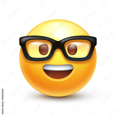 Nerd Face Emoji Clever Emoticon With Glasses