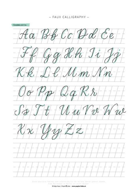 Lettering Vorlagen Katja Haas PapierLiebe Schriftführer Alphabet