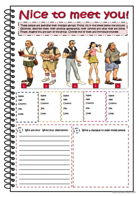 Nice To Meet You Describing People English Esl Worksheets Pdf And Doc