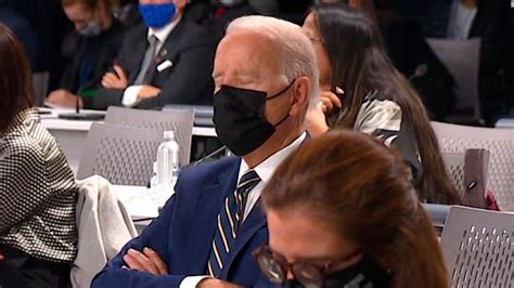 Cop Joe Biden Appears To Fall Asleep At Climate Summit Cnn Video