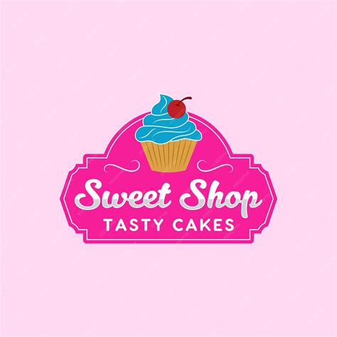 Logotipo De Tienda De Panadería De Pastel Dulce Vector Premium