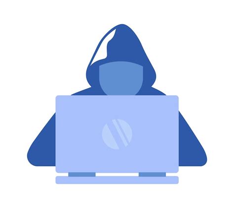 Premium Vector Hacker With Laptop Icon Vector Illustration