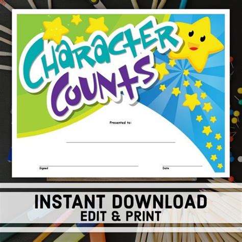 Free Printable Character Award Certificates Printable Word Searches