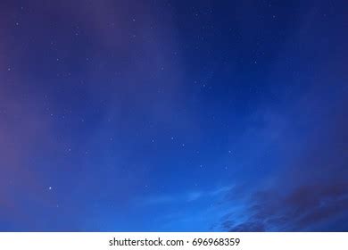 Night Sky Stars Clouds Astrophotography Stock Photo