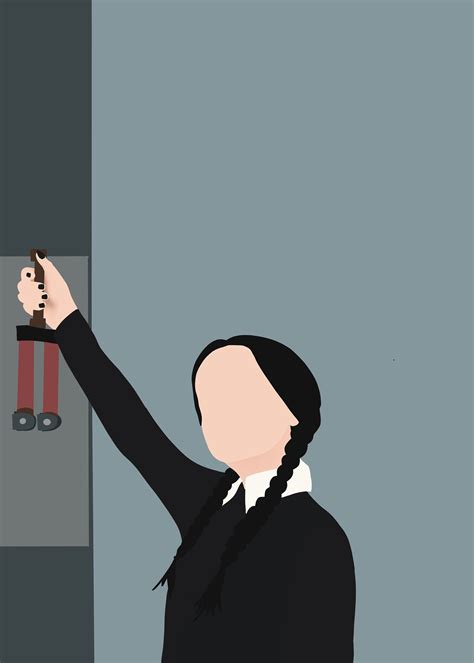 Wednesday addams print addams family decor addams family poster spooky print minimalist movie ...