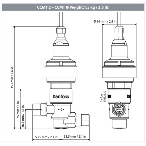 Hunter Liberty Corp Danfoss Electric Regulating Valve CCMT 2 027H7200