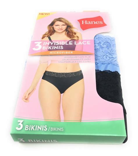 Hanes Microfiber Tagless Bikini Invisible Lace Women S Size L