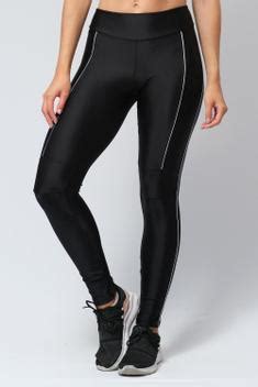 Legging Trilobal Friso Preto Metalizado IB SPORT Ilha Bikini Calça Legging Magazine Luiza