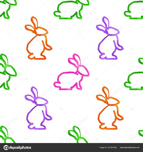 Seamless Pattern Rabbits Stock Photo Sun Tiger