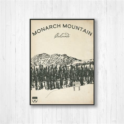 Monarch Mountain Colorado Ski Resort Sketch Print Hanging - Etsy