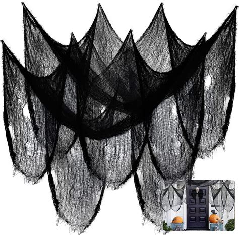 Huryfox Halloween Spooky Creepy Cloth 457 X 76cm Scary Black