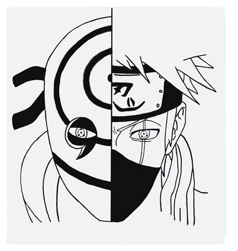 Kakashi and Obito Half Face in 2022 | Kakashi and obito, Kakashi, Naruto