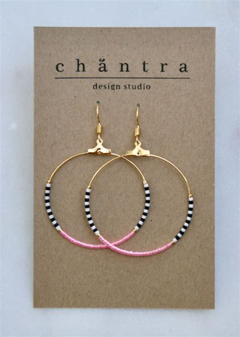 Beaded Hoop Earrings Hoop Earrings Etsy In Beaded Earrings Diy