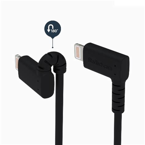 1 M 33 Ft Durable Angled Lightning To Usb Cable Black